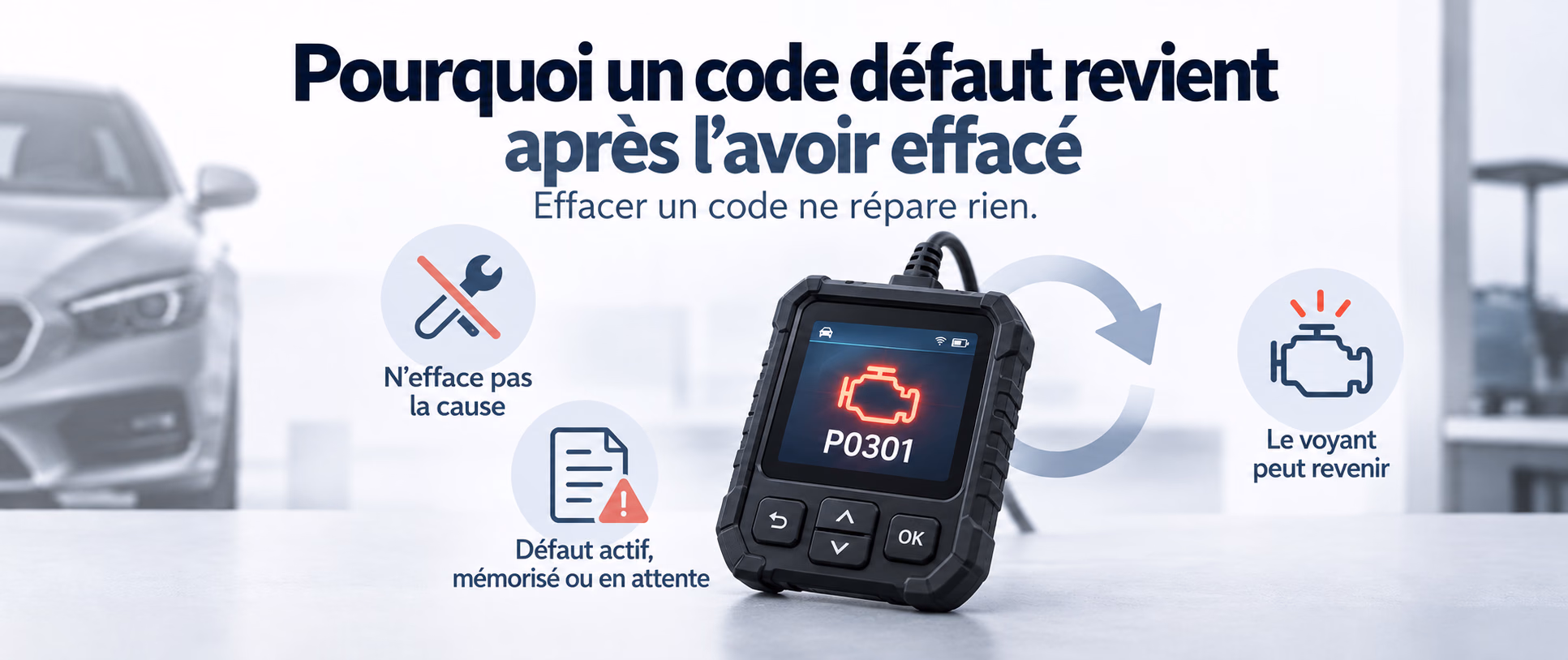 Pourquoi un code défaut revient après l’avoir effacé